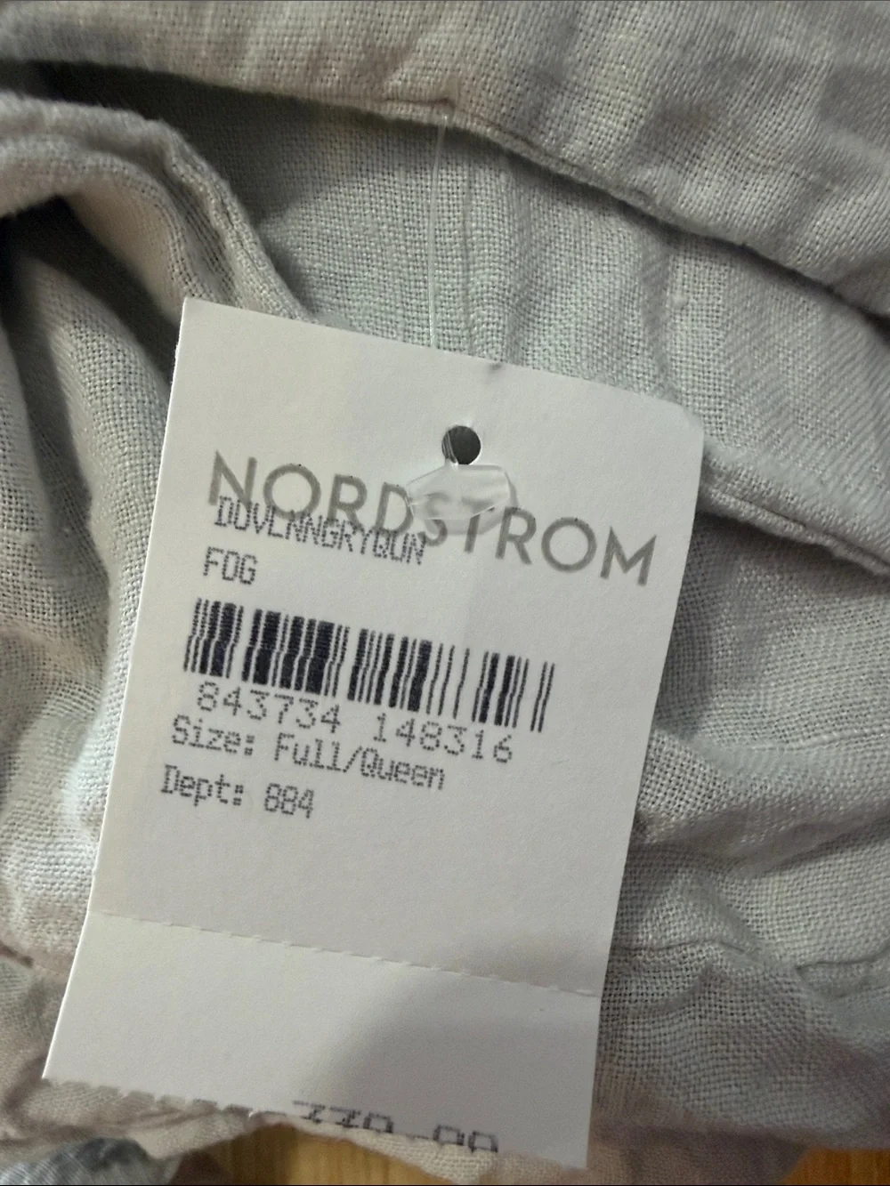 Parachute 100% Linen Duvet in Fog Full/Queen $330